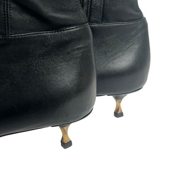 Valentino Black Nappa Leather Mid-Calf Pointed Toe Boots Size 39.5 US 9 - Picture 11 of 16